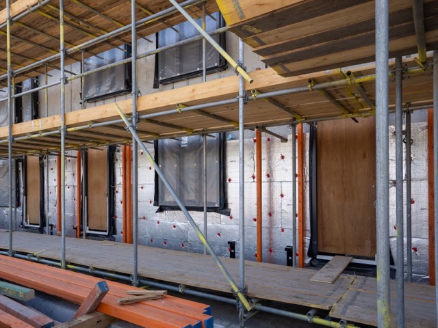 Scaffold on a residential building